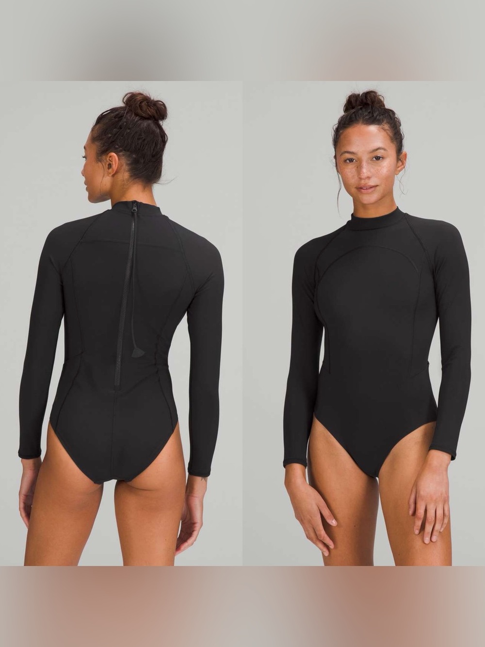 Lululemon Long-Sleeve Zip-Back Paddle Suit *Medium Bum Coverage in Black
